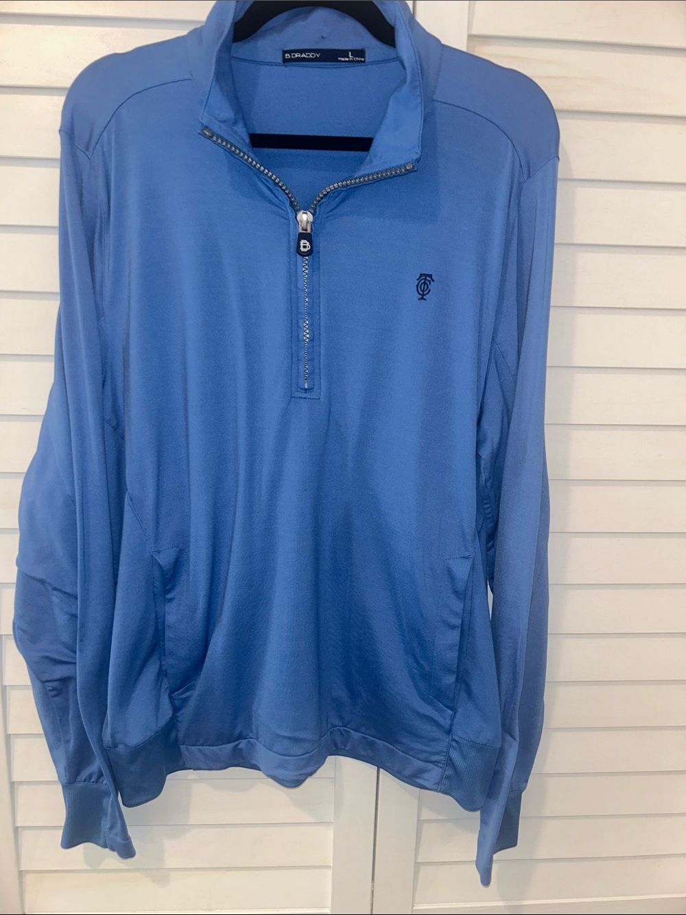 B.Draddy Blue Quarter-Zip Pullover with Subtle Logo